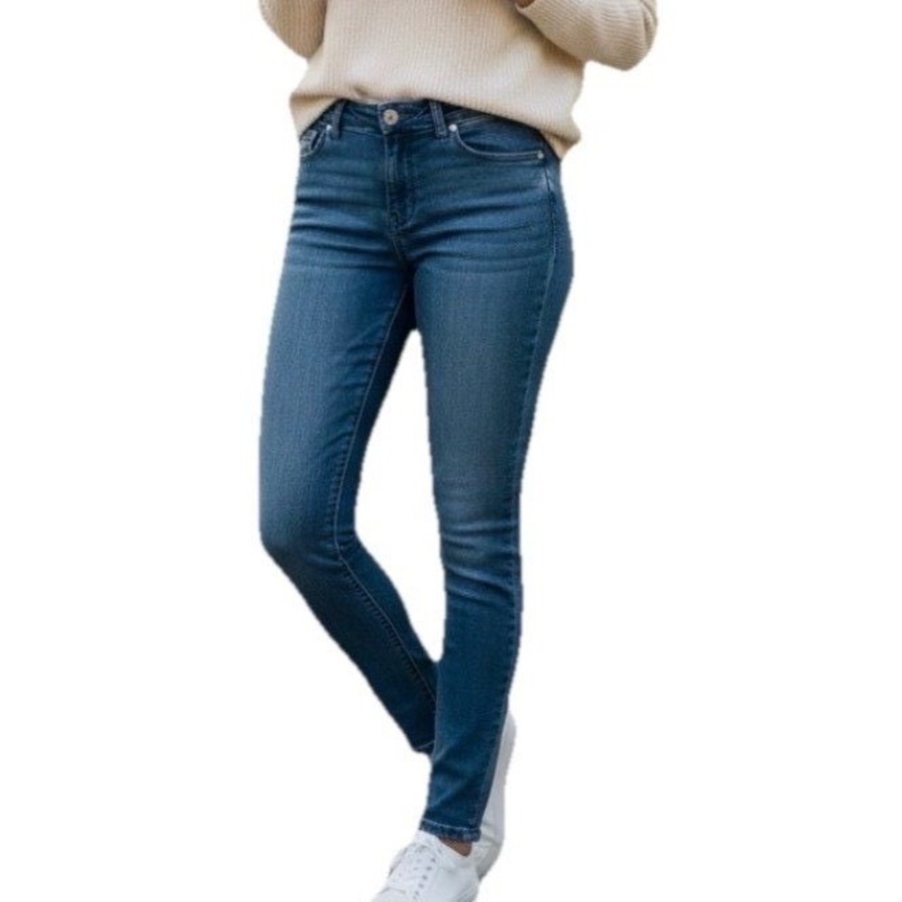 EM Line Skinny Jeans Women/Juniors 13 Blue Rhinestone Embroidered Stretch Denim